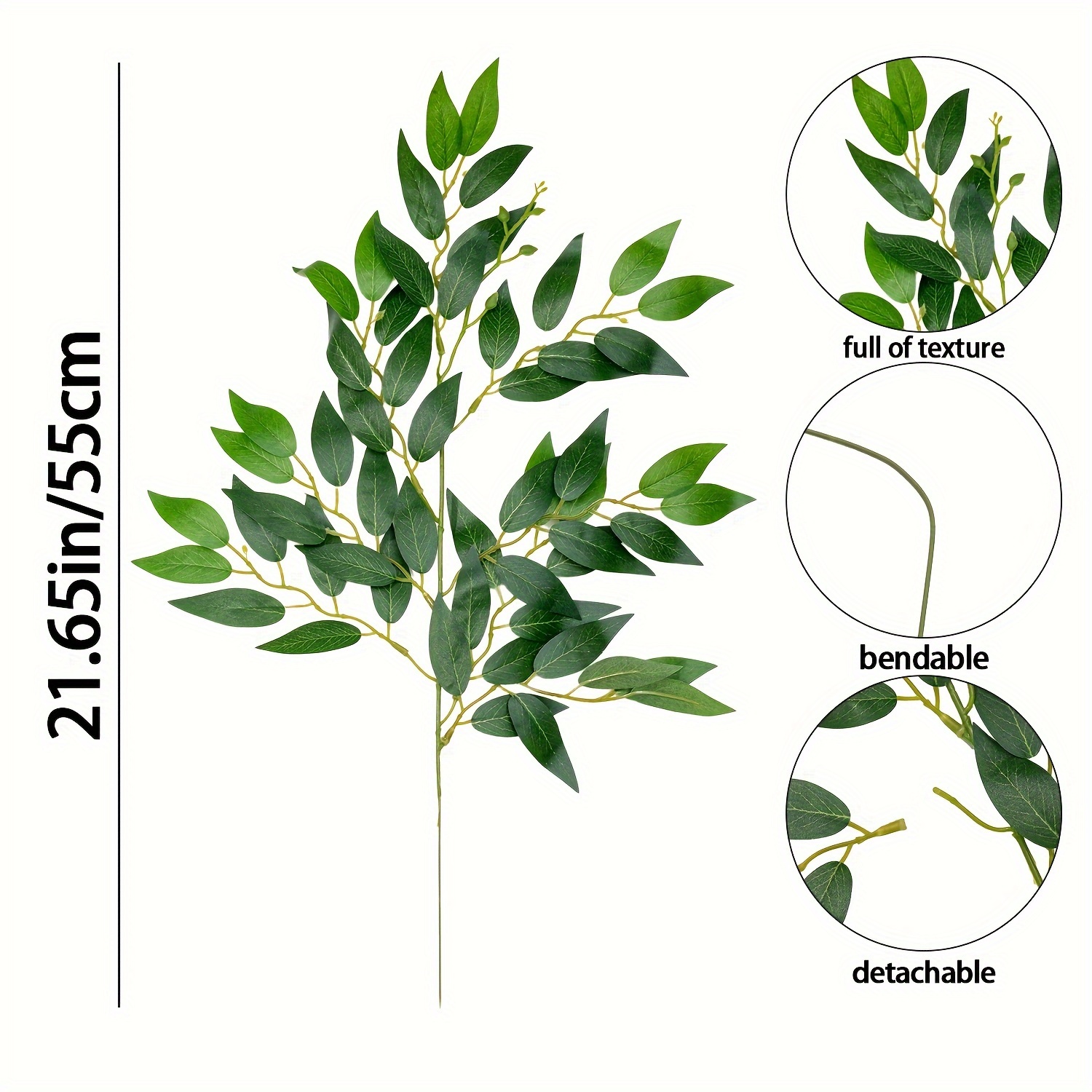 イタリア風のルスカス造花茎、屋外用人工グリーンリーフブーケ、 - Ruscus Stem Faux のレビューと価格