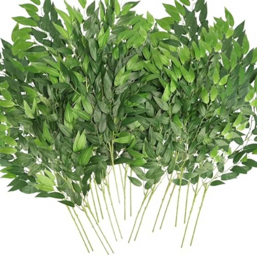人工イタリアンルスカスの茎、20パックのフェイクリーフガーラ - Ruscus Stem Faux のレビューと価格