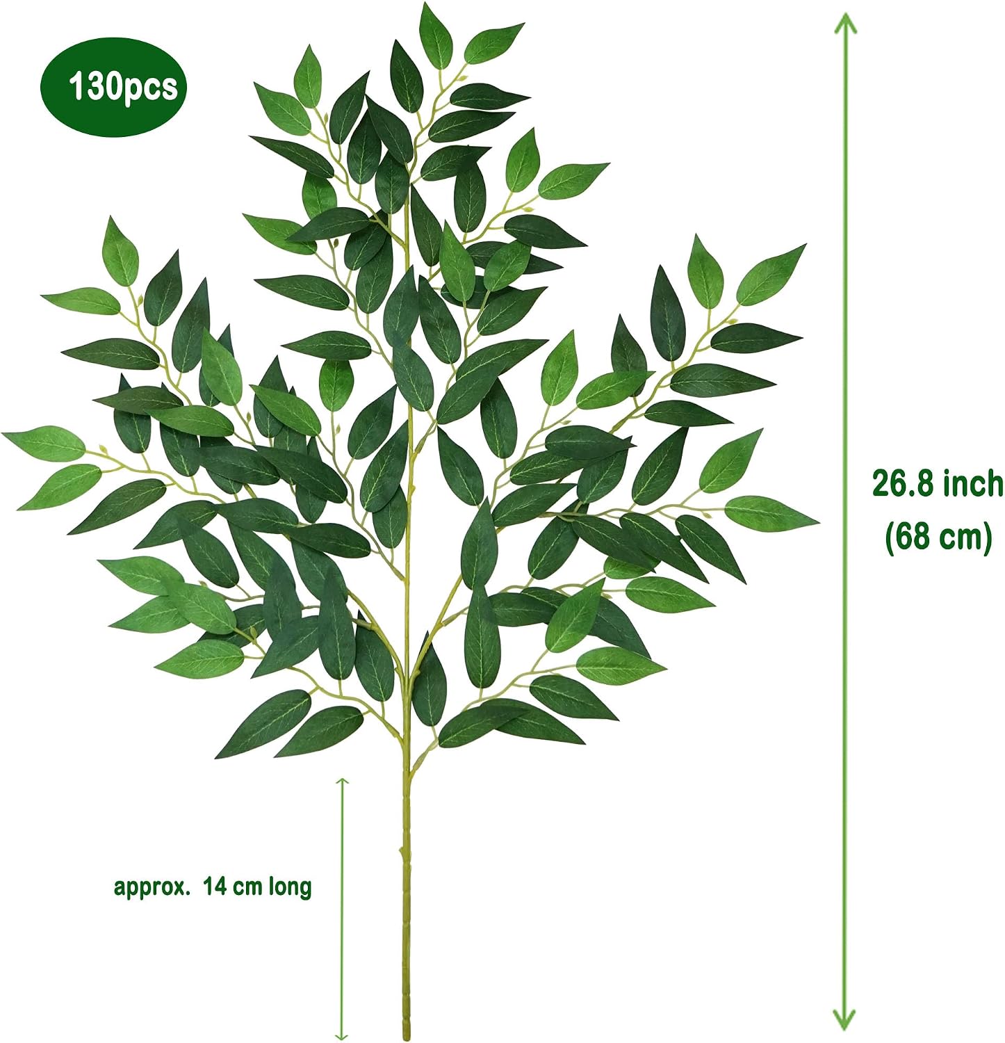 130本入り 68CM 人工イタリアンラスカス スミラックス - Ruscus Stem Faux のレビューと価格